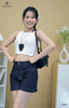 Short jean ôm chỉ nổi
