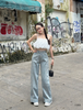 Quần jean ống đứng line dọc