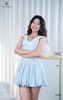 Đầm thủy thủ cotton sọc bí
