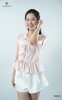 Áo babydoll sọc thắt nơ