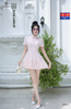 Đầm tùng phồng xô hạt tay ren