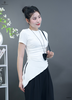 Áo thun lụa vạt xéo