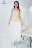Áo linen 2 dây thắt nơ dáng xòe