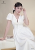 Đầm dài cổ V li eo