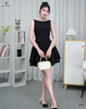 Đầm xòe chân ren nơ sau