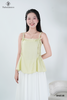 Áo linen 2 dây thắt nơ dáng xòe