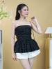 Áo ống xòe chấm bi
