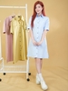 Đầm sơ mi xẻ line 2 túi
