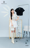 Áo linen crop cổ vest buộc nơ