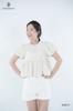 Áo babydoll tay phồng viền bèo