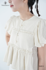 Áo babydoll tay phồng viền bèo