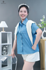 Sơ mi denim chỉ nổi