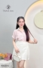 Áo kate lụa phối cổ trắng HAD010