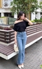 Quần jean loe trơn line to MQD028