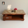 bàn sofa màu nâu kính giả đá