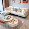 sofa băng da Pu màu trắng kem