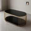bàn trà mặt kính oval xinh xắn