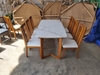 set bàn ghế ăn đá trắng