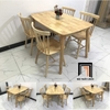 B2 Bộ bàn ăn màu gỗ tự nhiên 2-KH4-G18-B108 4 ghế 7 nan