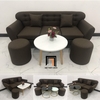 set ghế sofa nâu đậm