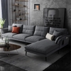 bộ ghế sofa góc L xám lông chuột