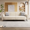 sofa băng da trắng kem