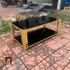 bàn sofa phòng khách kính đen 2 tầng