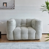 ghế sofa đơn vải lông cừu trắng kem