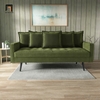 sofa băng vải nhung xanh lá