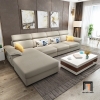 sofa góc trắng kem