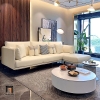 set ghế sofa da trắng kem