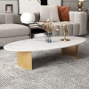 E3 Bàn trà trang trí sảnh chờ lớn BSF47 Reem mặt đá oval 1m x 60