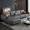 bộ ghế sofa góc L da giả Pu
