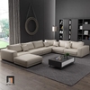 F3 Bộ ghế sofa U cao cấp U23 Paulina dài 3m da Pu xám đen