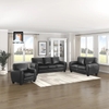 set ghế sofa phòng khách da giả đen