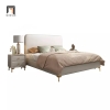 I2 Giường ngủ hiện đại style Bắc Âu GN12 Flady da màu trắng kem