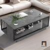bàn sofa phòng khách mặt đá xám