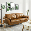 sofa băng da công nghiệp màu nâu da bò