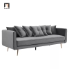 ghế sofa văng dài 2m màu xám đen vải nhung