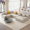 bộ ghế sofa chữ U 2m4 xám trắng vải nỉ
