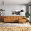 sofa góc da công nghiệp nâu