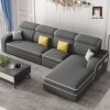 sofa góc l xám đen