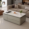 J3 Bàn sofa nhỏ 1m BSF98 Altamont mặt đá khung ván gỗ đen