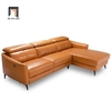 bộ ghế sofa góc L da Pu nâu bóng