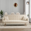 ghế sofa giường vải nhung màu kem