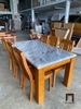 bàn ăn 6 ghế gỗ nâu