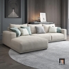 bộ ghế sofa góc L vải nỉ nhung xám 2m3 x 1m6