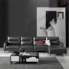 ghế sofa góc L da Pu bóng đen