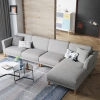 ghế sofa góc L vải nỉ xám trắng