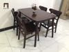 A3 Bộ bàn ăn 4 ghế nệm gỗ 8-KH4-G3-B108-naugo màu nâu cánh gián